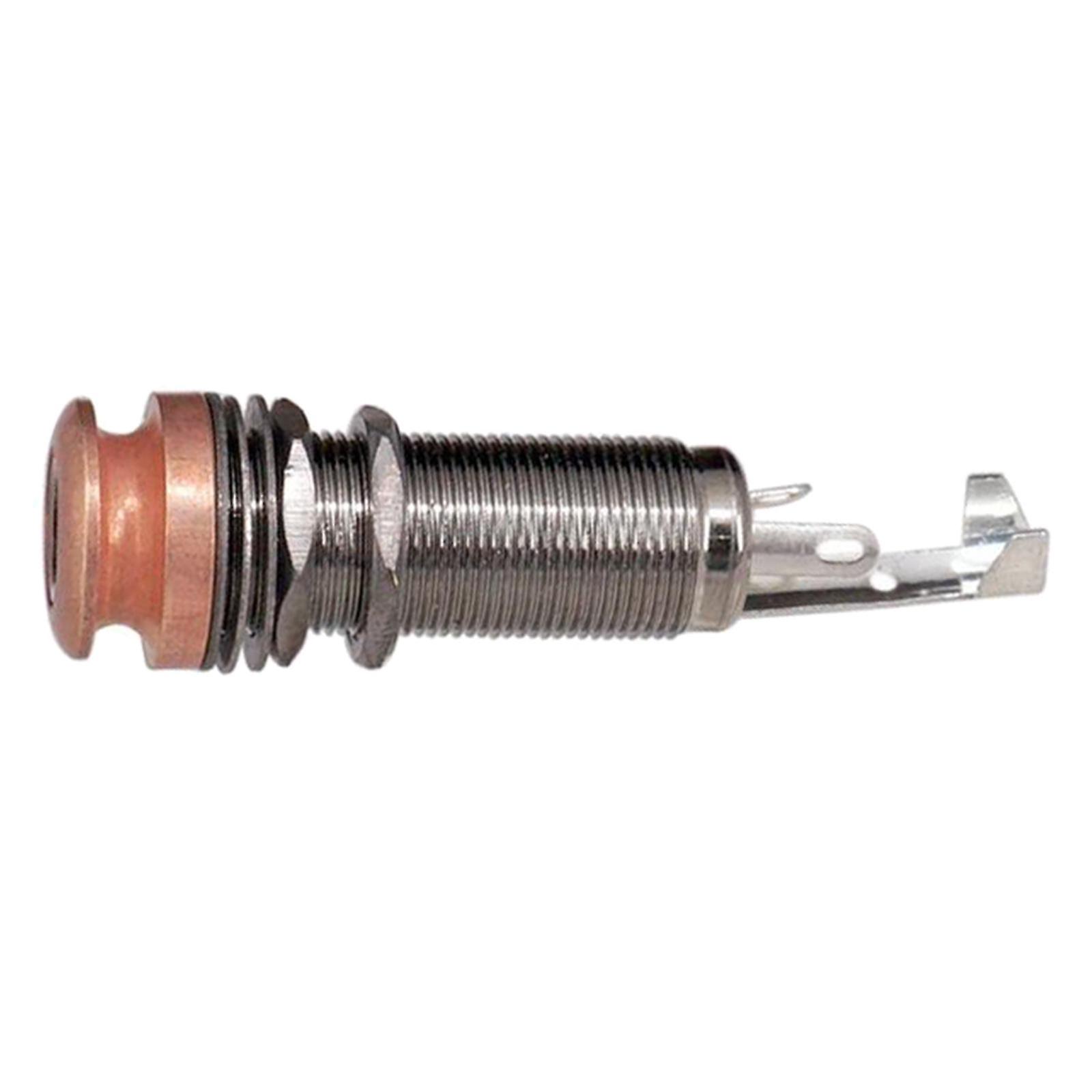 Threaded Cylinder Output Strap EndPin for Electric Guitar Light Brown
