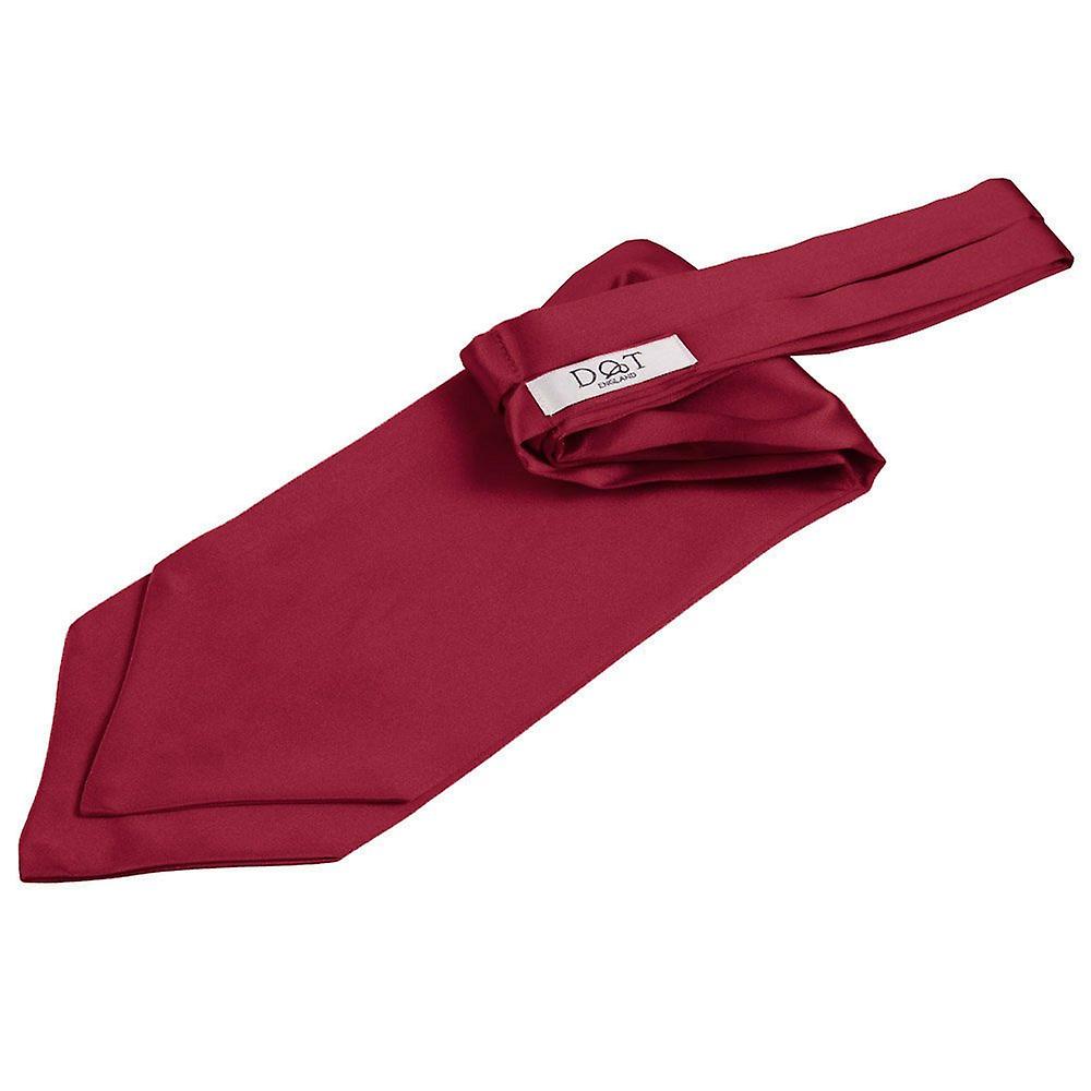 Burgundy Plain Satin Self-Tie Wedding Cravat