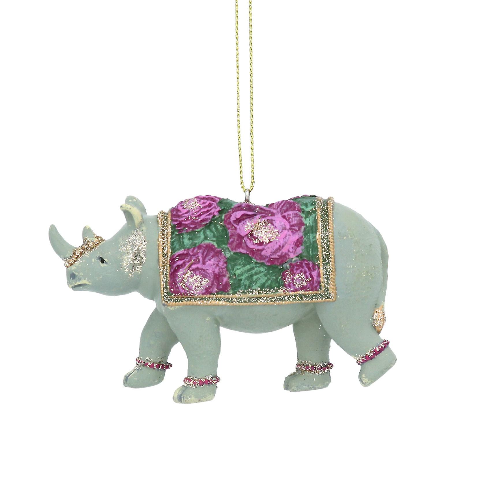 Gisela Graham Rhino Christmas Tree Decoration