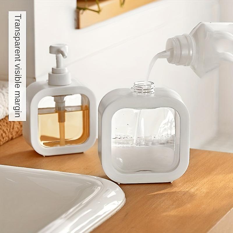 2pcs Clear Soap Dispenser Bottles Press-type Lotion Dispenser Large Capacity Empty Bottle Lotion Press Bottle For Shampoo Laundry Detergent Showe