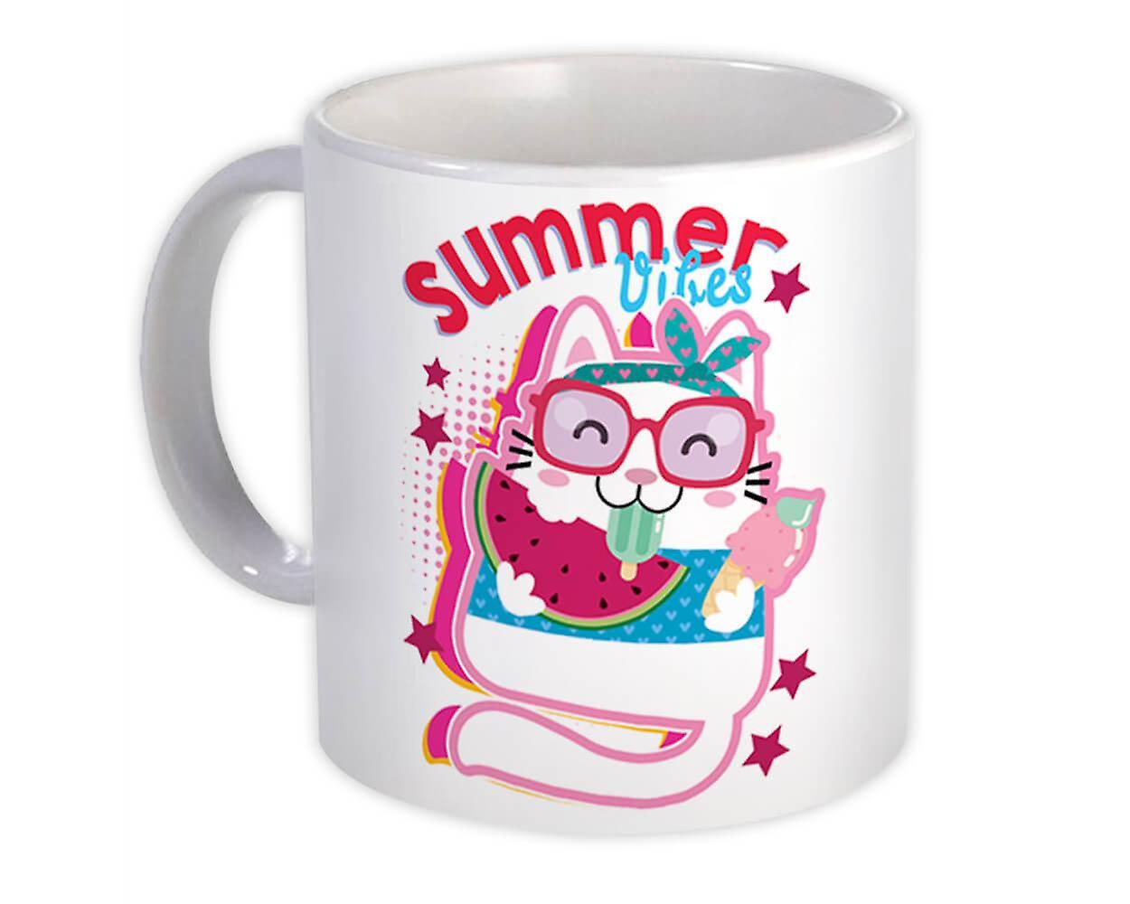 Gift Mug: Cat Watermelon Funny