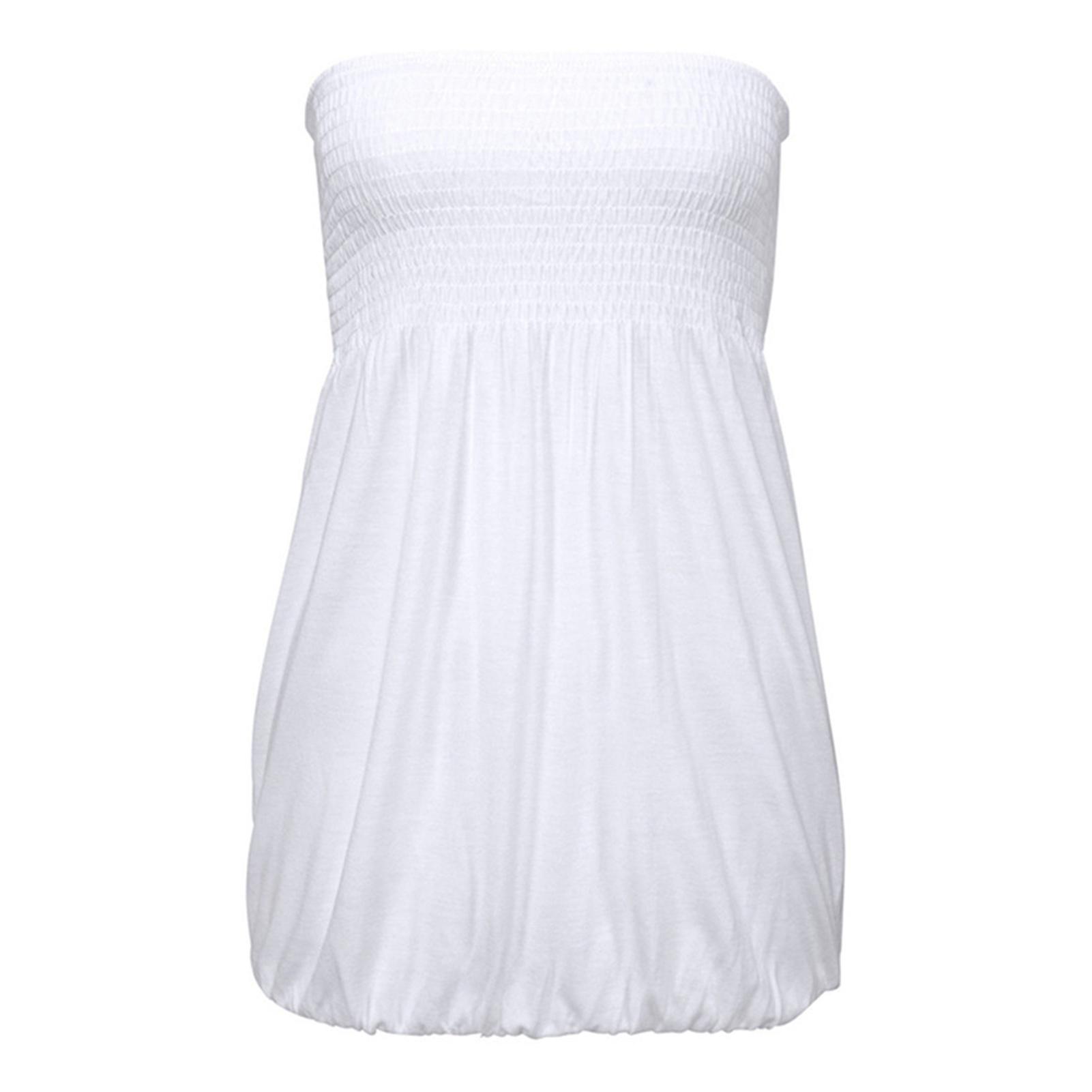 Backless Boned Party Clothes Solid Color Strapless Top