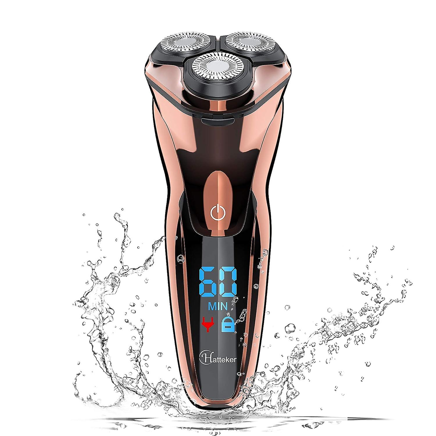 Electric Shaver Men Razor Rotary Shavers With Pop-up Sideburn Trimmer Waterproof Wet Dry Cordless Rechargeable