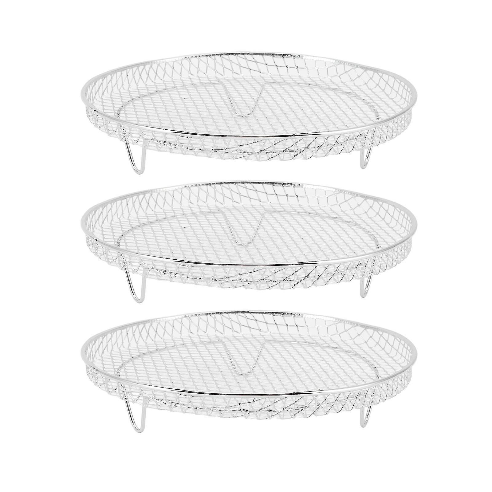 Lot de 3 grilles de déshydratation empilables en acier inoxydable de qualité alimentaire pour friteuse à air