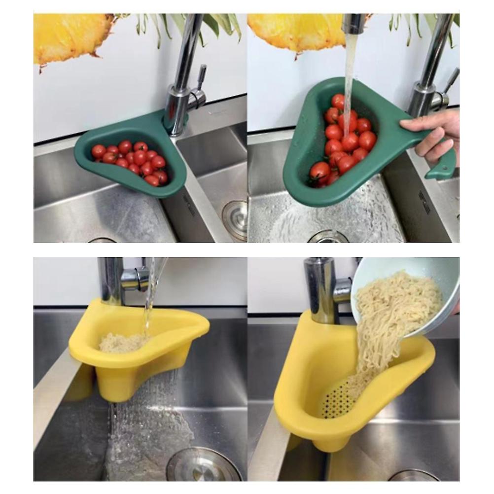 Triangular Corner Sink Strainer Basket 26.7x24x8.2cm PP Holder