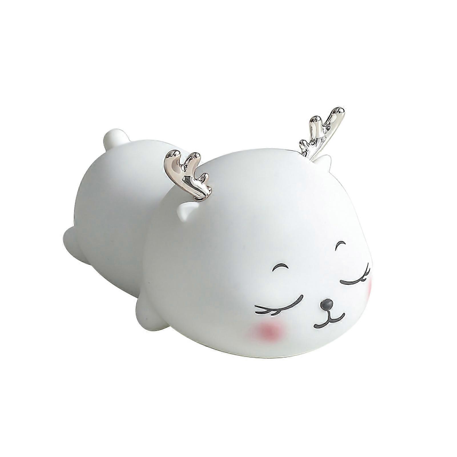1.5W Silicone Night Light Cute Deer Shape Lamp with Tap Control Smart Timing