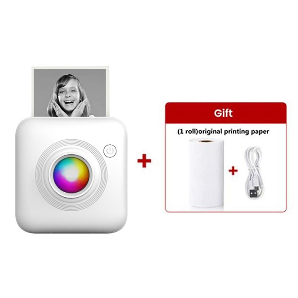 Mini Bluetooth-Compatible Pocket Inkless Printer Long Battery Life Printing Machine for Note Files