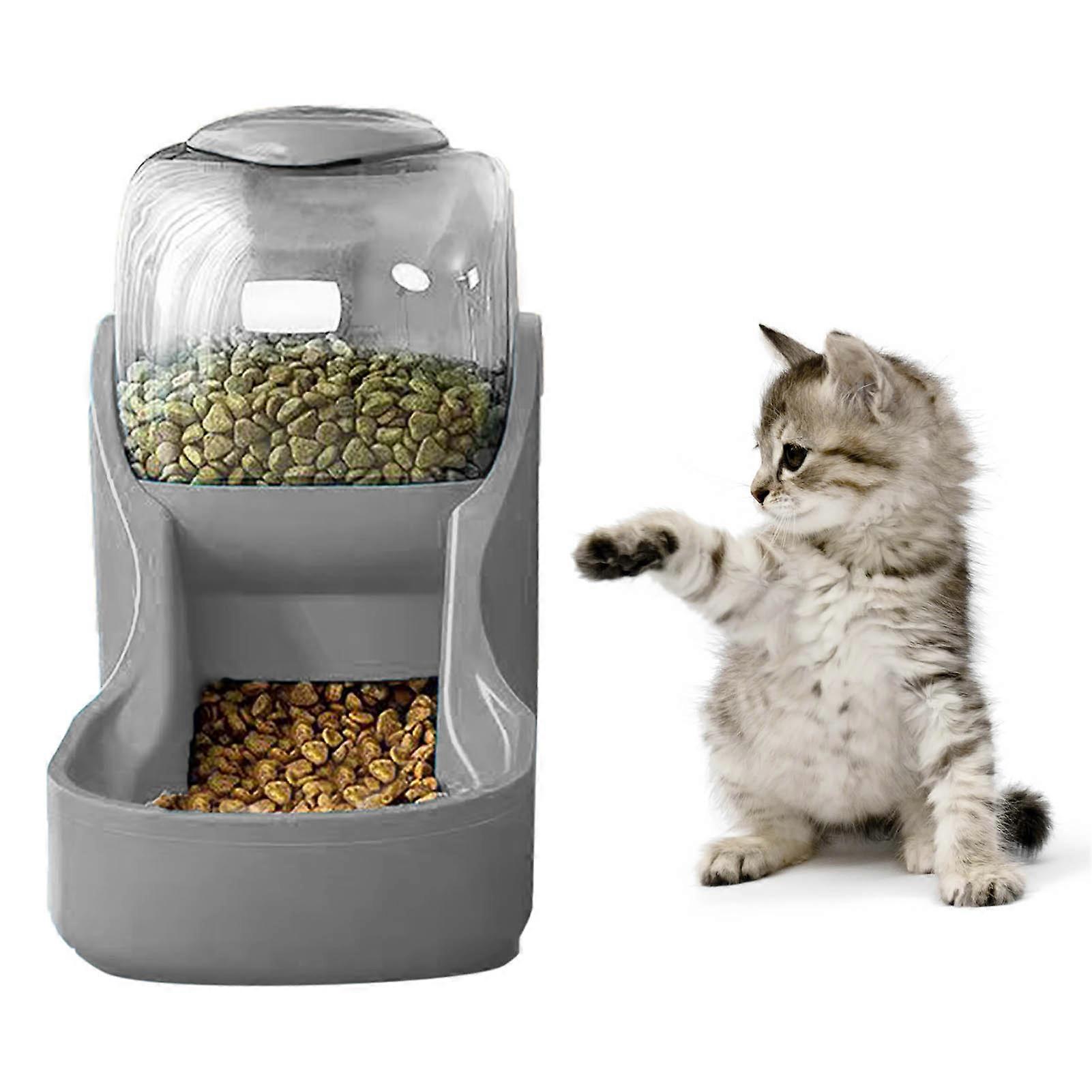Automatic Dog Feeder Set Large Capacity Automatic Gravity Cat Water Dispenser Food Bowl for Pets Grey Visual Feeder