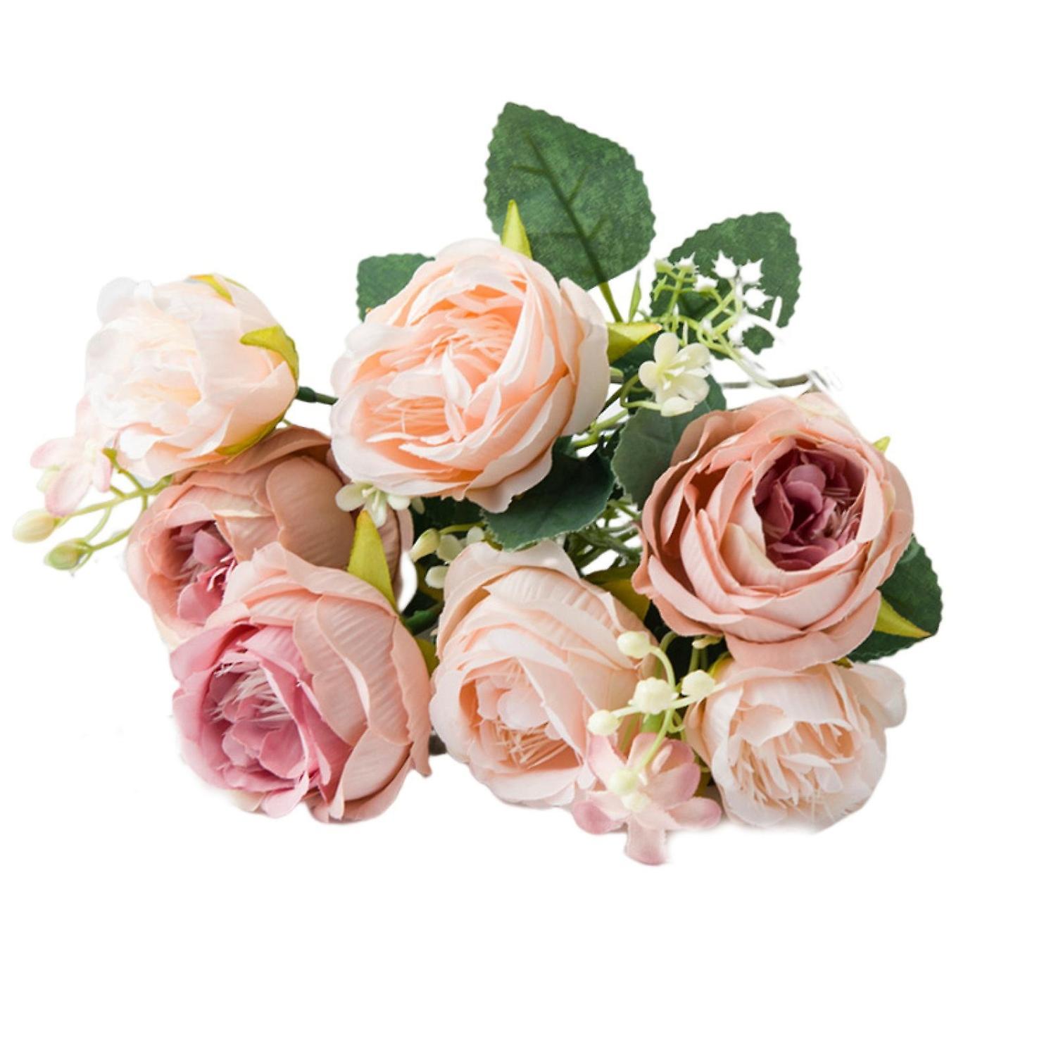 1 Bunch Simulation Flower Realistic Looking Multiple Layers Petals European Style 5 Forks 5 Head Art