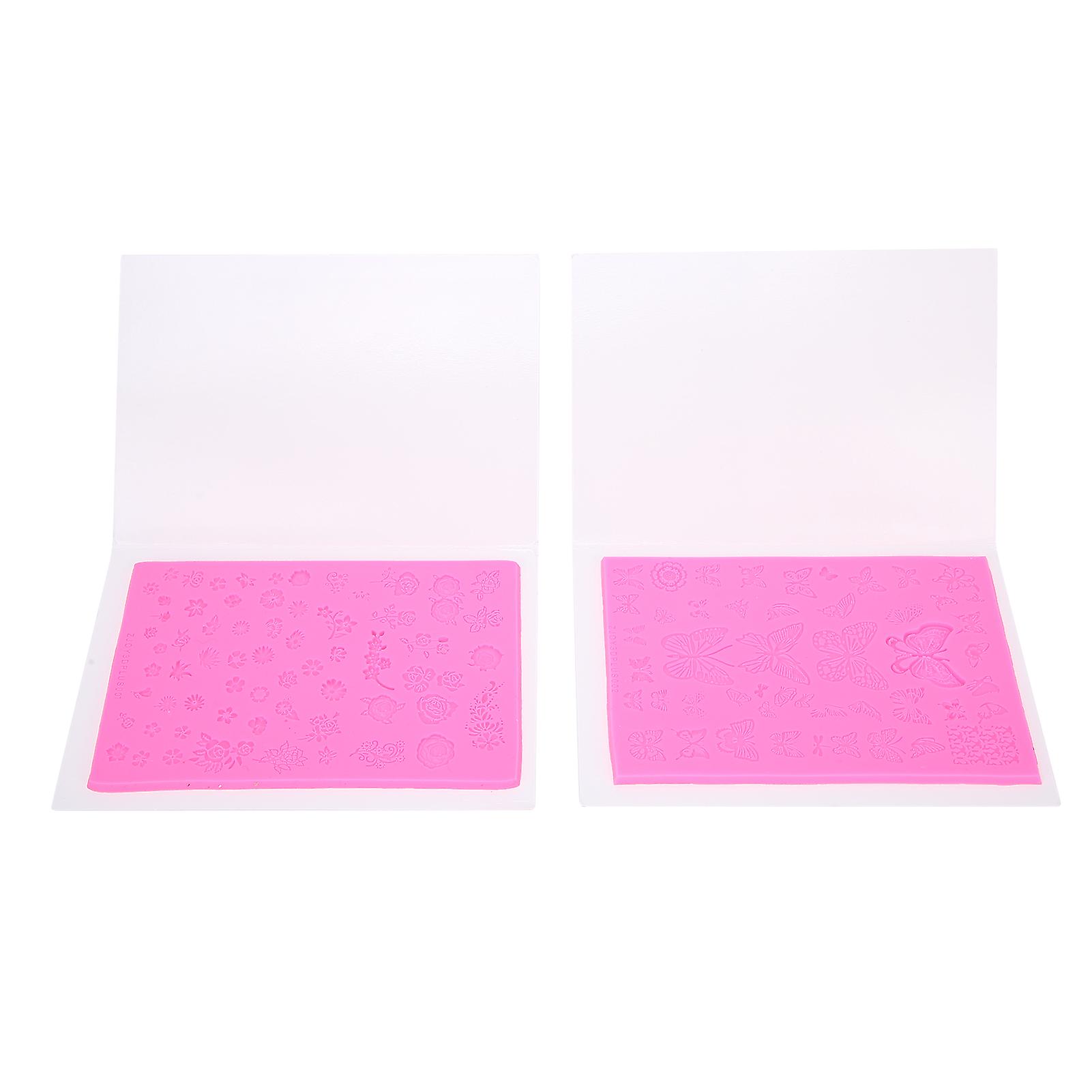 2pcs Silicone Nail Template Set Nail Art Printing Template Three-Dimensional Pattern