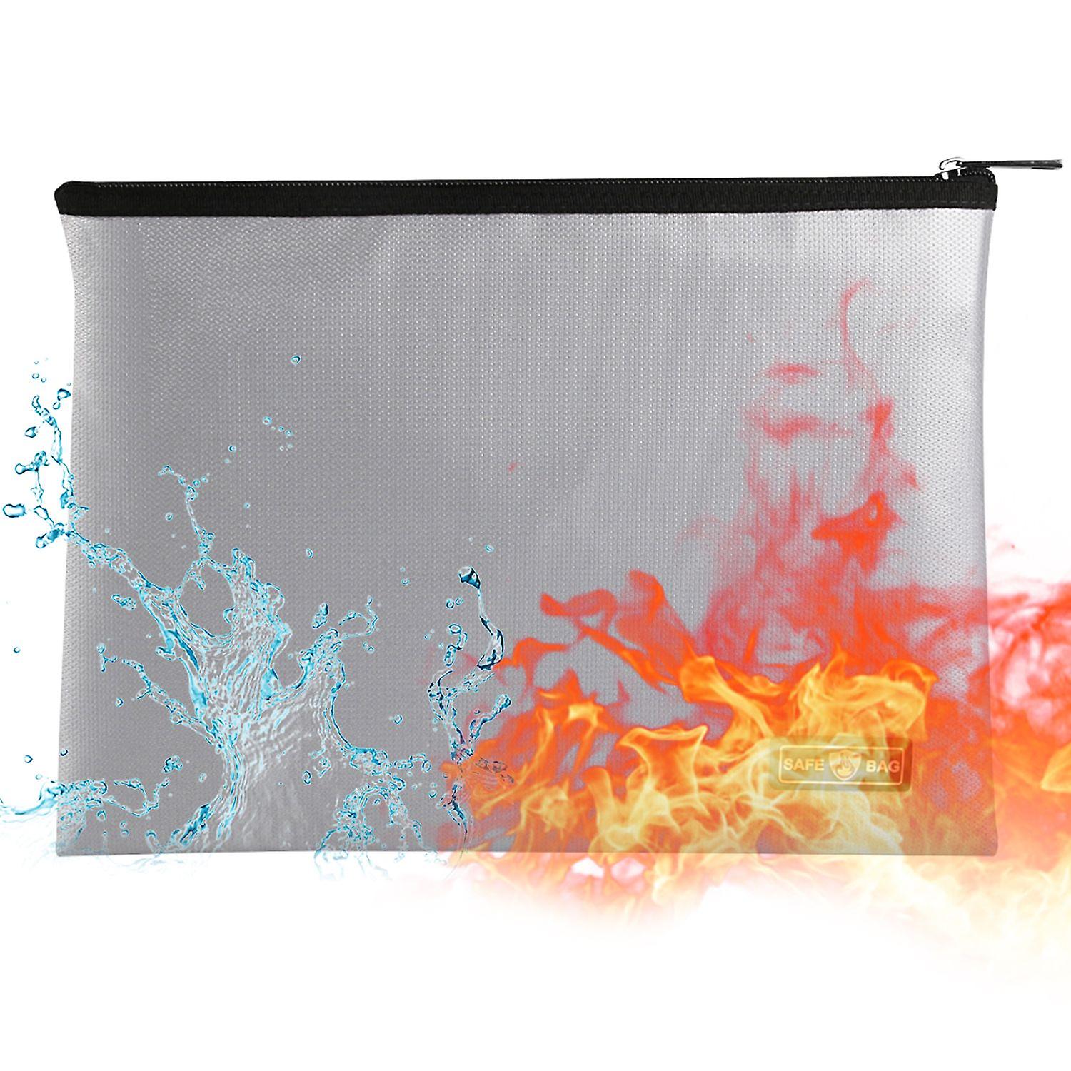 Fireproof Document Bag Fireproof and Waterproof File Folder Money Bag Safe Storage Pouch Holder Orga