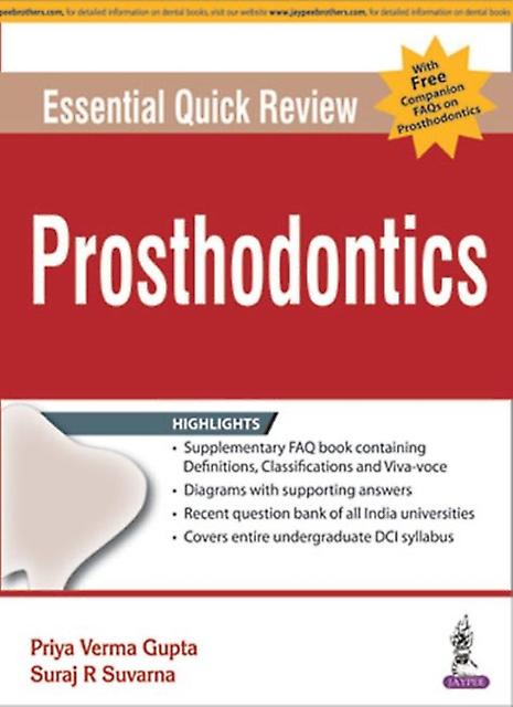 Essential Quick Review Prosthodontics by Priya Verma Gupta Paperback Book