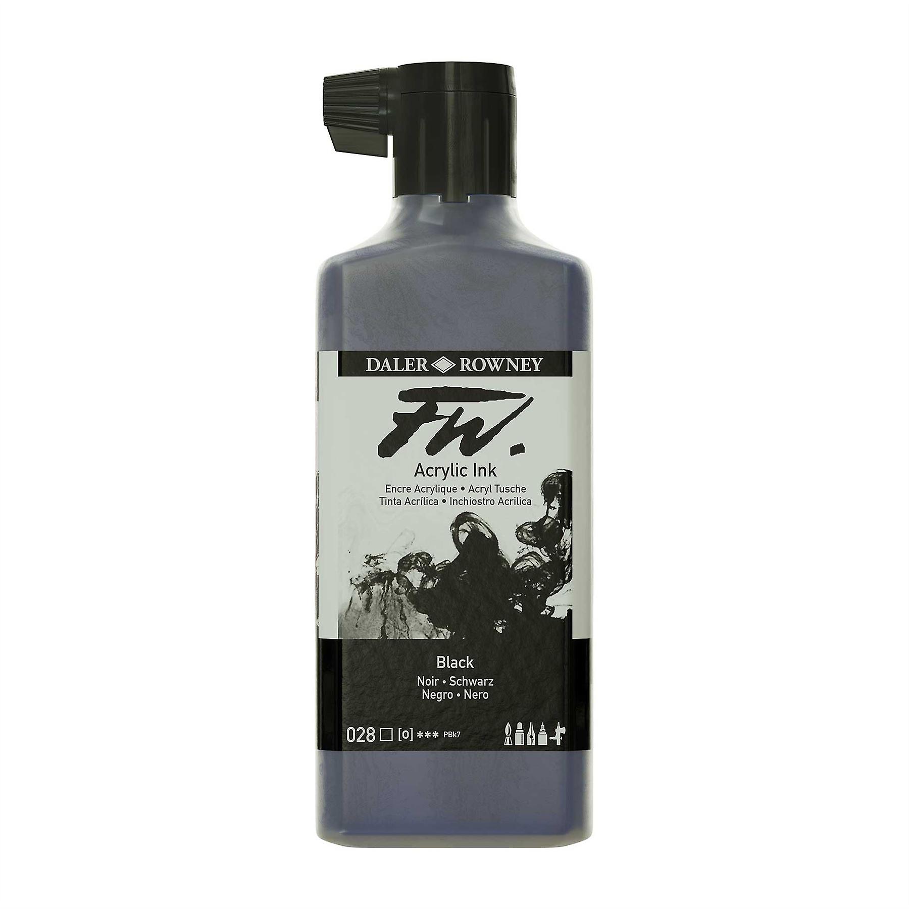 Daler Rowney FW Acrylic Ink 180ml in 028 Black