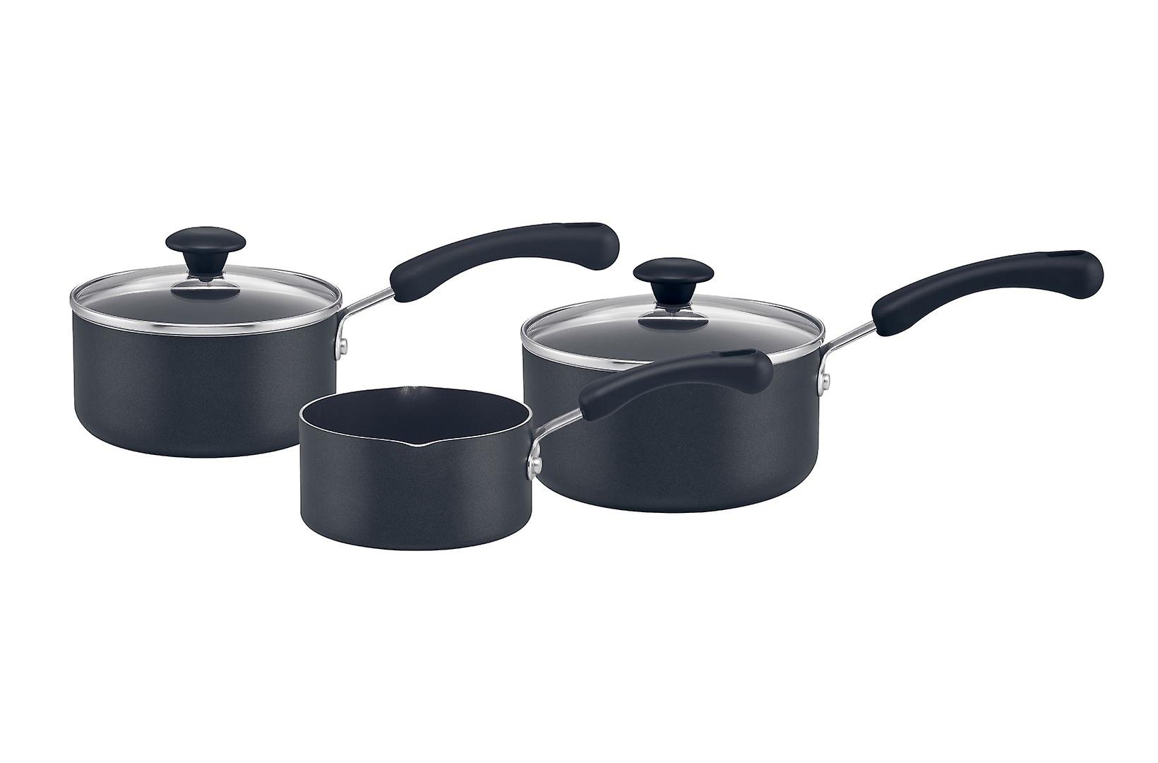 Prestige Super Tough Easy Clean Saucepan Set Non Induction Cookware - Pack of 3