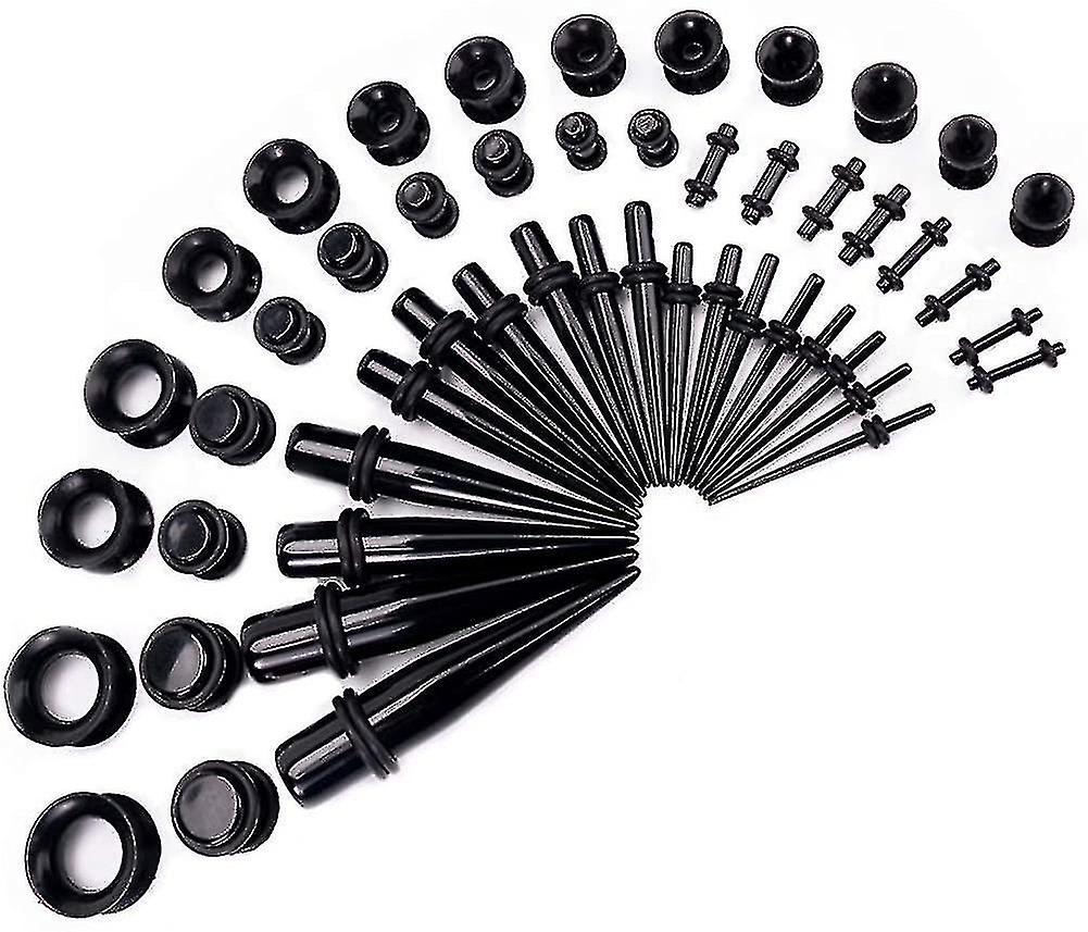 Ear Stretching Kit 50 Pieces Ear Gauges Expander Set Acrylic Rejuvenators And Plugs & Silicone Tunne