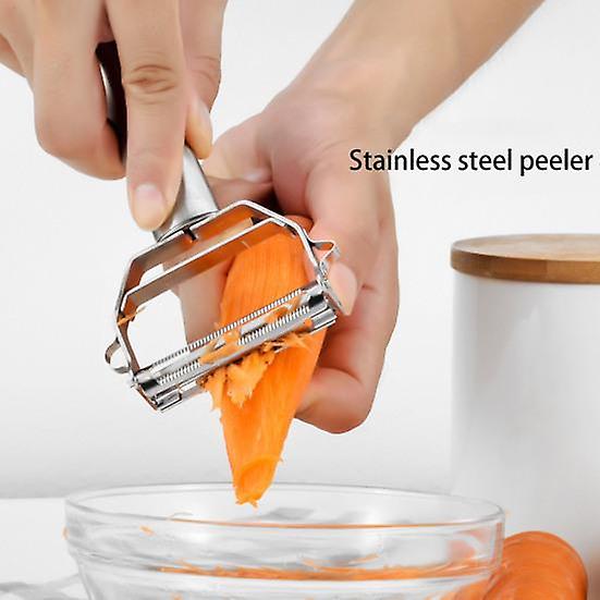 Vegetable Peeler Grater Multi-Function Stainless Steel with Double-Head Design Comfort Grip Handle And Easy Storage Hook