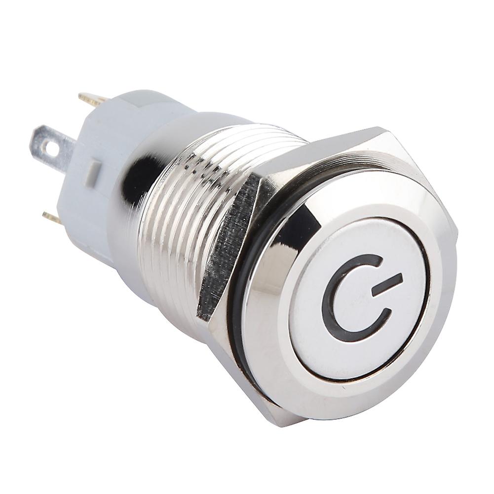 40pcs 16mm Self locking Metal Push Button Switch Flat Head 24V LED Light 5-Pin (Red) X