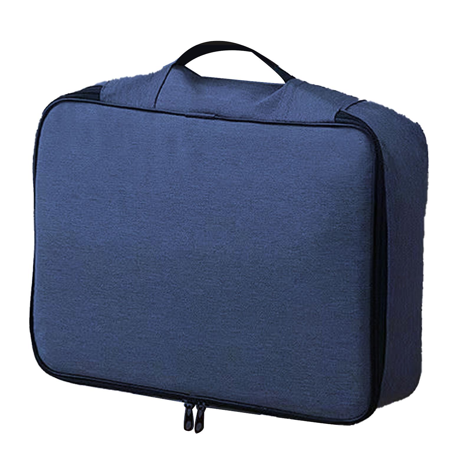 Certificate Storage Bag Oxford Document Bag Multi Layer Storage Pouch Credential Bag with Safe Code Lock Dark Blue