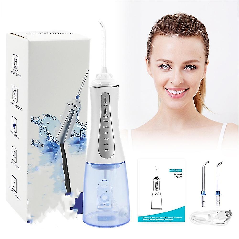 Cordless Water Flosser for Teeth Cleaning, Portable Oral Irrigator with 5-Mode Sending Nozzle, 350ml