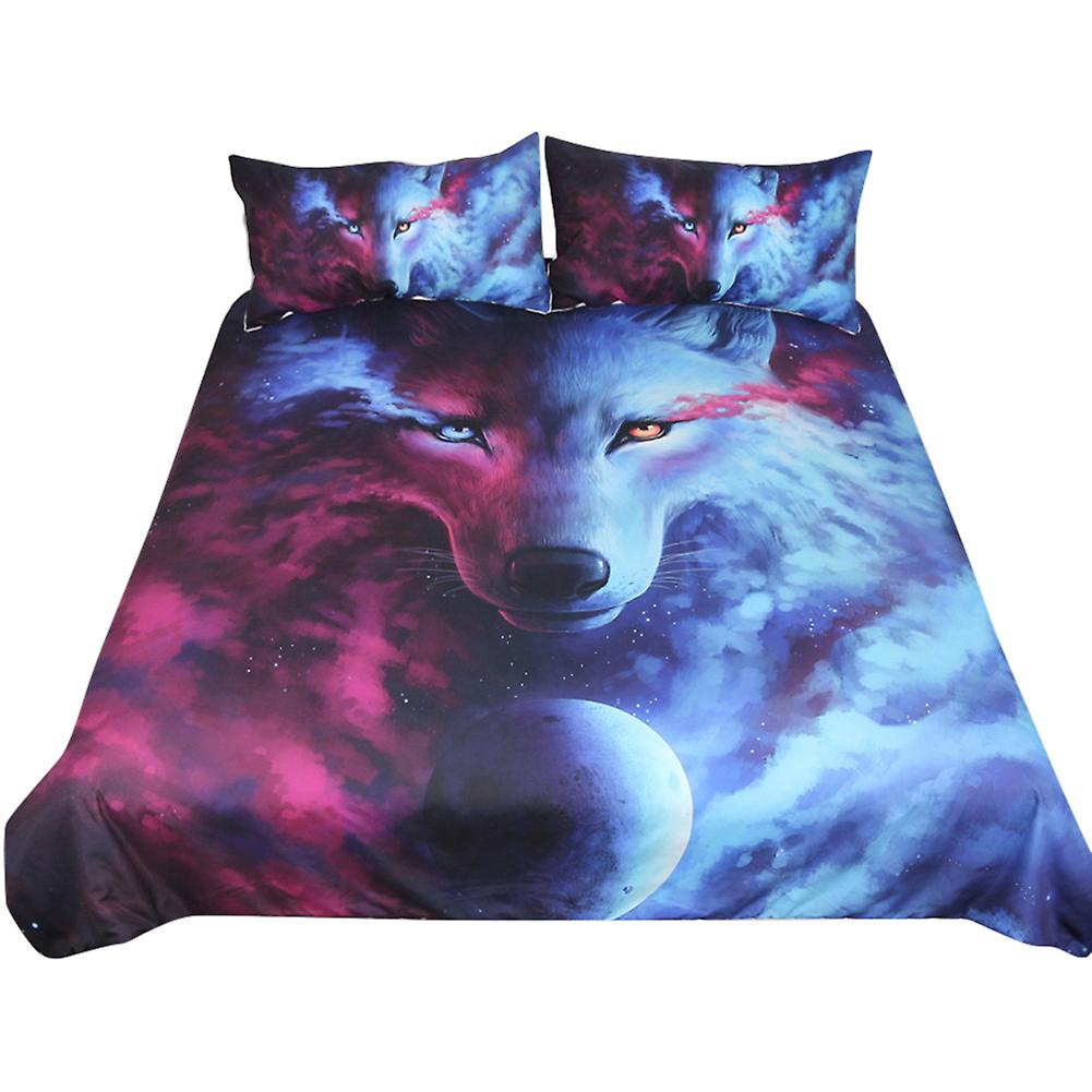 3st \ / set 3D-tryck Special Wolf Pattern Påslakan Örngott Sängkläder Set (UK King)