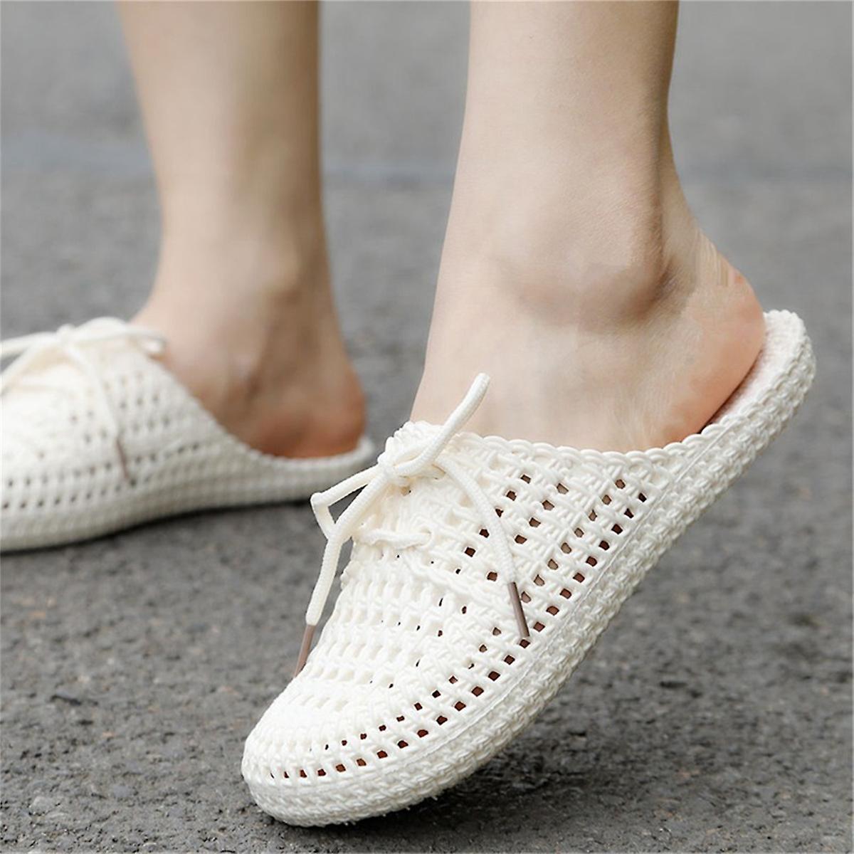 Flip-flops sko til kvinder Sandaler Mode Udhulet åndbare strandsko Snørebånd Dame hjemmesko Sandaler