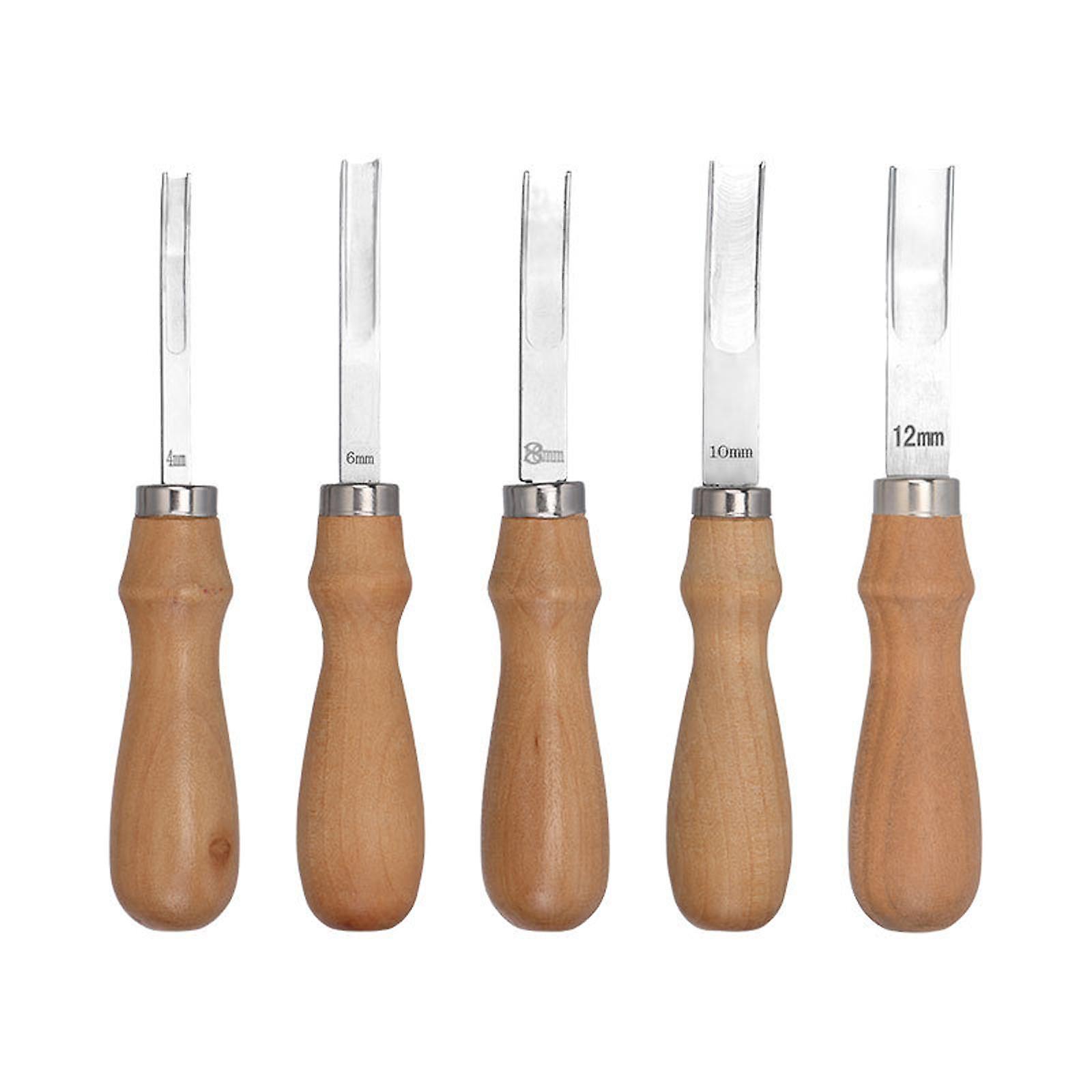 5x Edge Beveler Manual Tools Leathercraft Working Hand Leather Grooving Tool