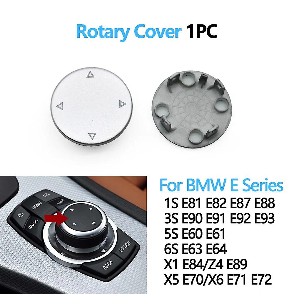 Silvery Car Cic Idrive Multi-media Knob Menu Button Cover For Bmw 1 3 5 X1 X5 X6 Series E87 E90 E91 E92 E60 E84 E70 E71 E72