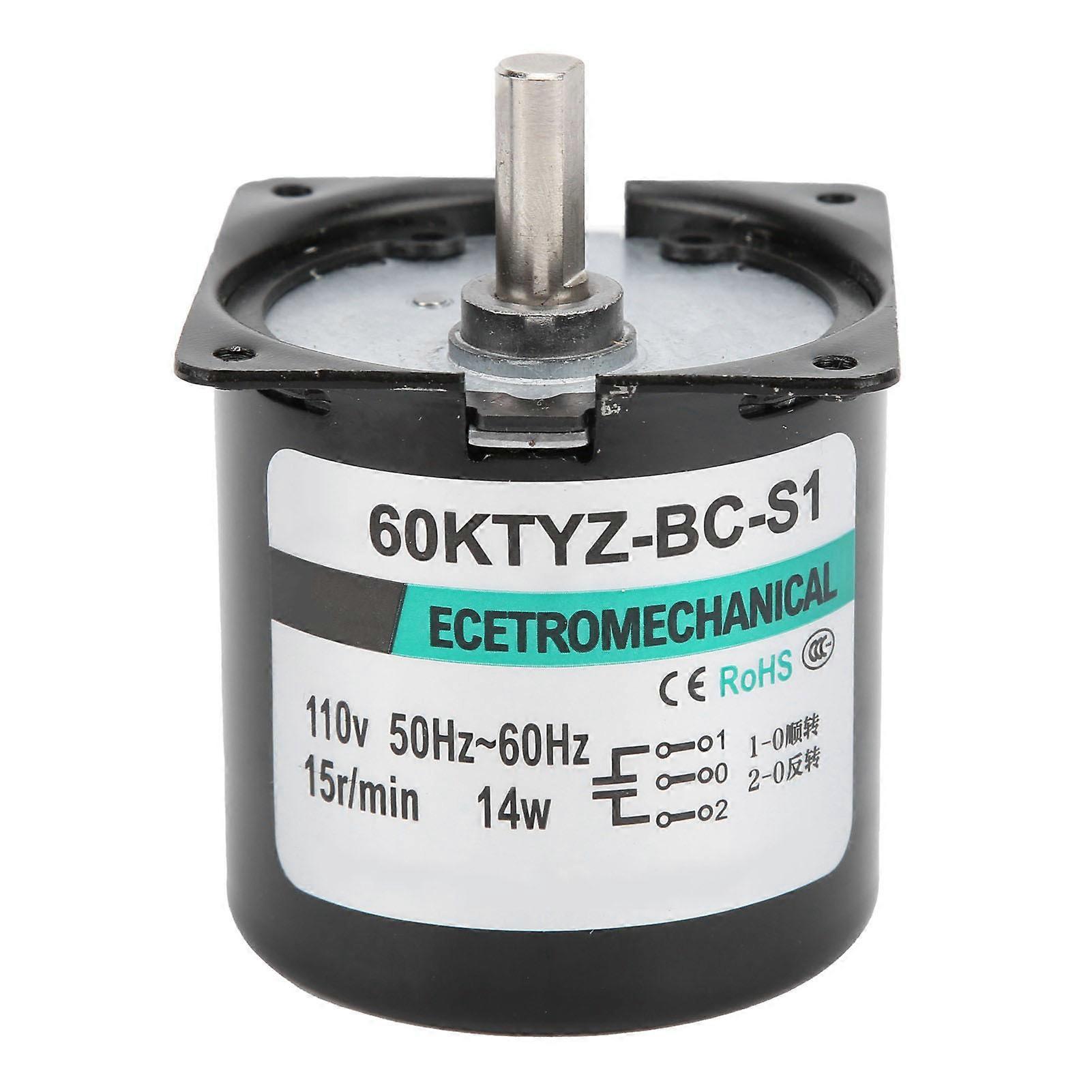 Minimotor AC Synchron Metallgetriebe Langsame Drehzahl Permanentmagnet DIY Generator Ausrüstung 14W15rpm/min AC110V