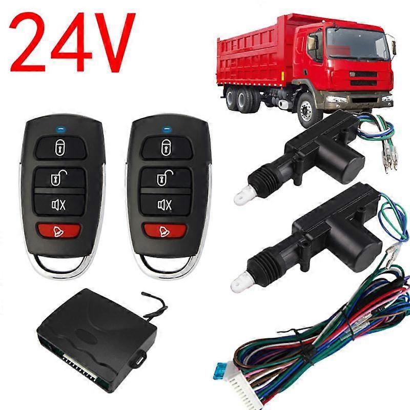 Universal 24V bilnyckelsystem Nyckelblad Centralt dörrlåslåssystem Auto Fjärrkontroll Fordonslös Entry System för lastbil 2-dörrars flip