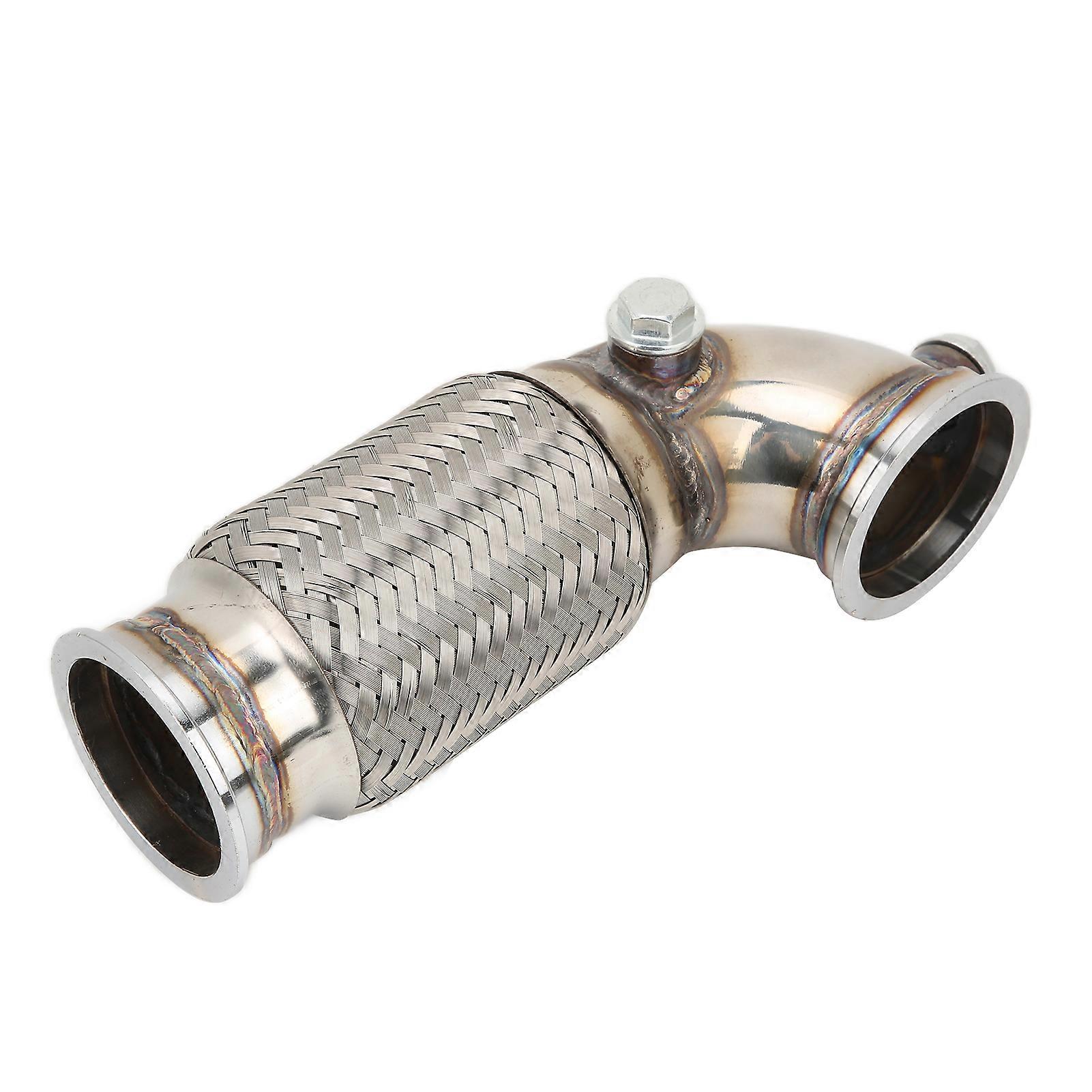 2.5in V Band to V Band Down Pipe 90 Degree with Flex Bellow Stainless Steel Modification NO.82444