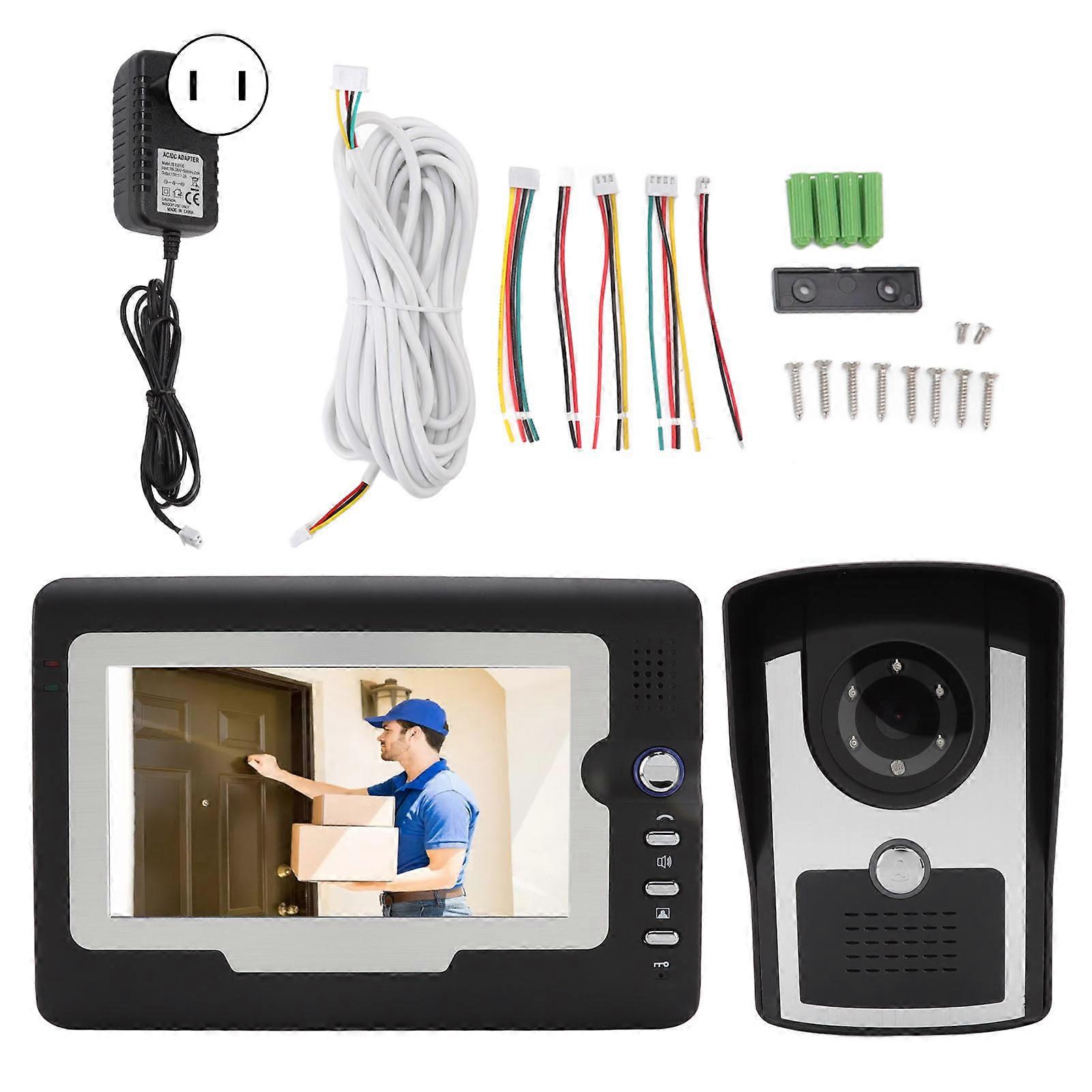 Smart Hd Video Intercom Doorbell Home Electronic Intercom Doorbell With 12 Bells Tft Lcd Display 100v240v Us Plug