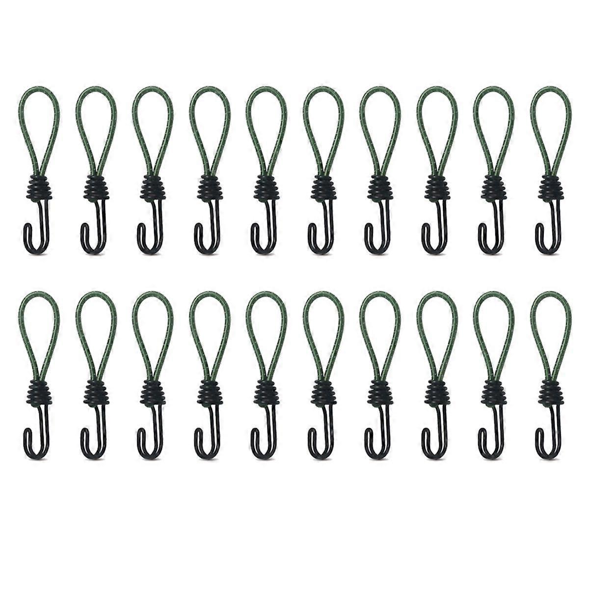 Tent Elastic Rope Hook Multifunctional Outdoor Camping Rainproof Tent Fixing Rope Tent Rope Tie Quick Buckle Hook,Green