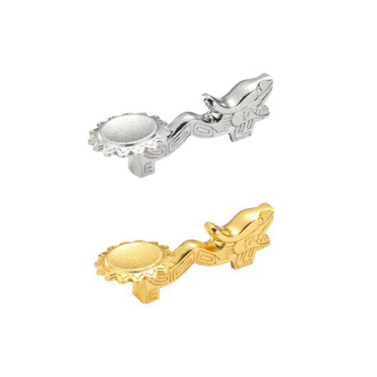 Eetstokjes Houder Legering Retro Dragon Chopsticks Rek Mes Lepel Vork Stand Eetstokje Rust, Goud & Zilver 2 stuks