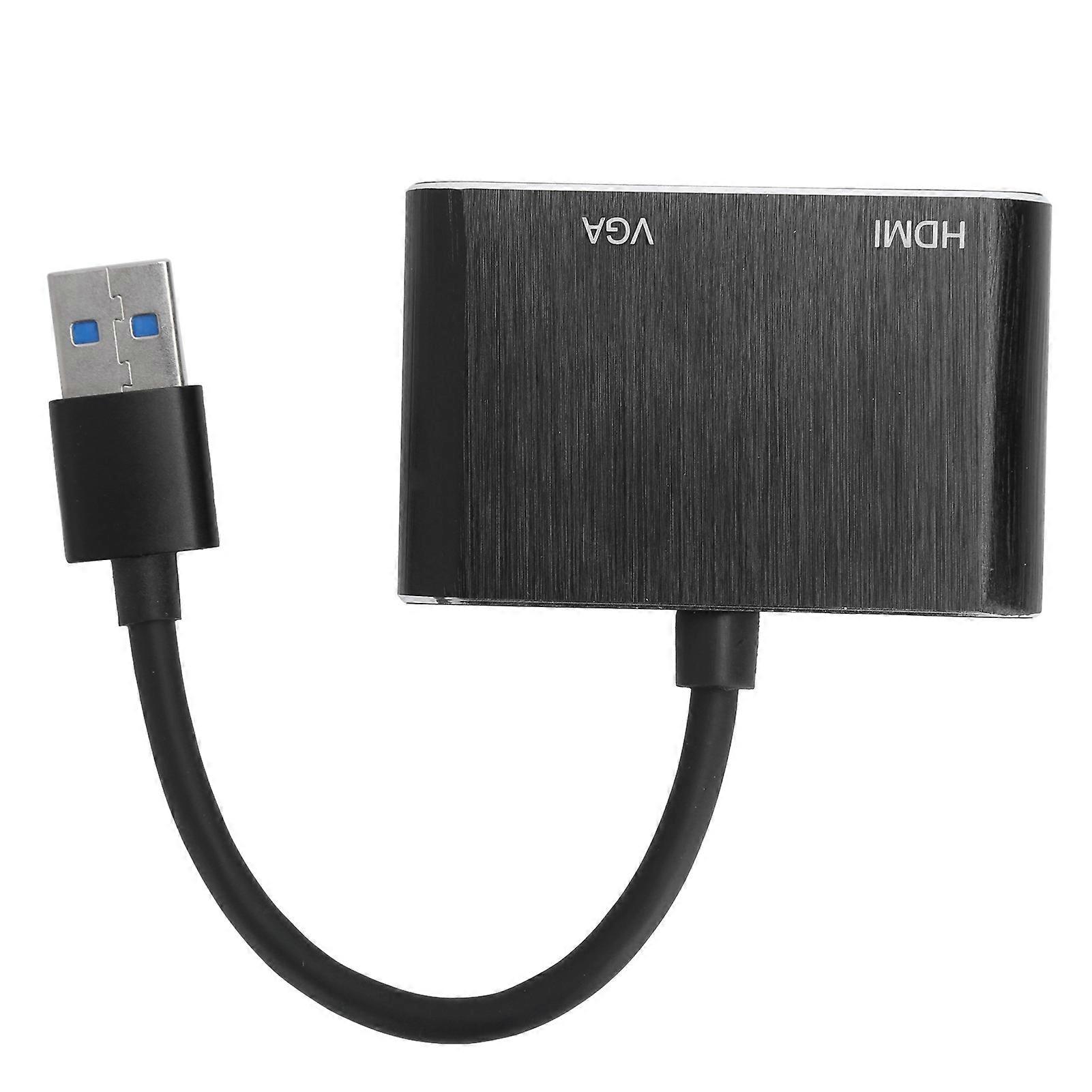 USB3.0 para VGA/HDMI Adapter Power Converter Display Expansion Dock Acessórios de computador