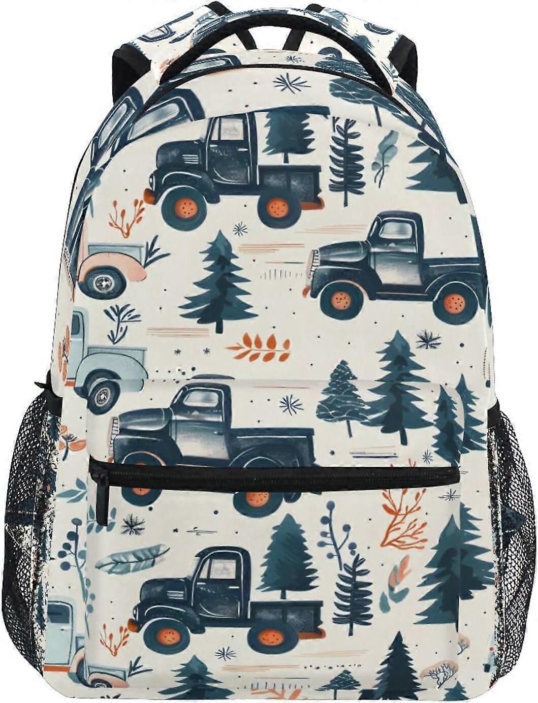 女の子のためのトラックビンテージツリーバックパック男の子スクールバックパックキッズスクールバッグ軽量学生小学生3rd4th5年生ショルダーバッグブックバッグデー