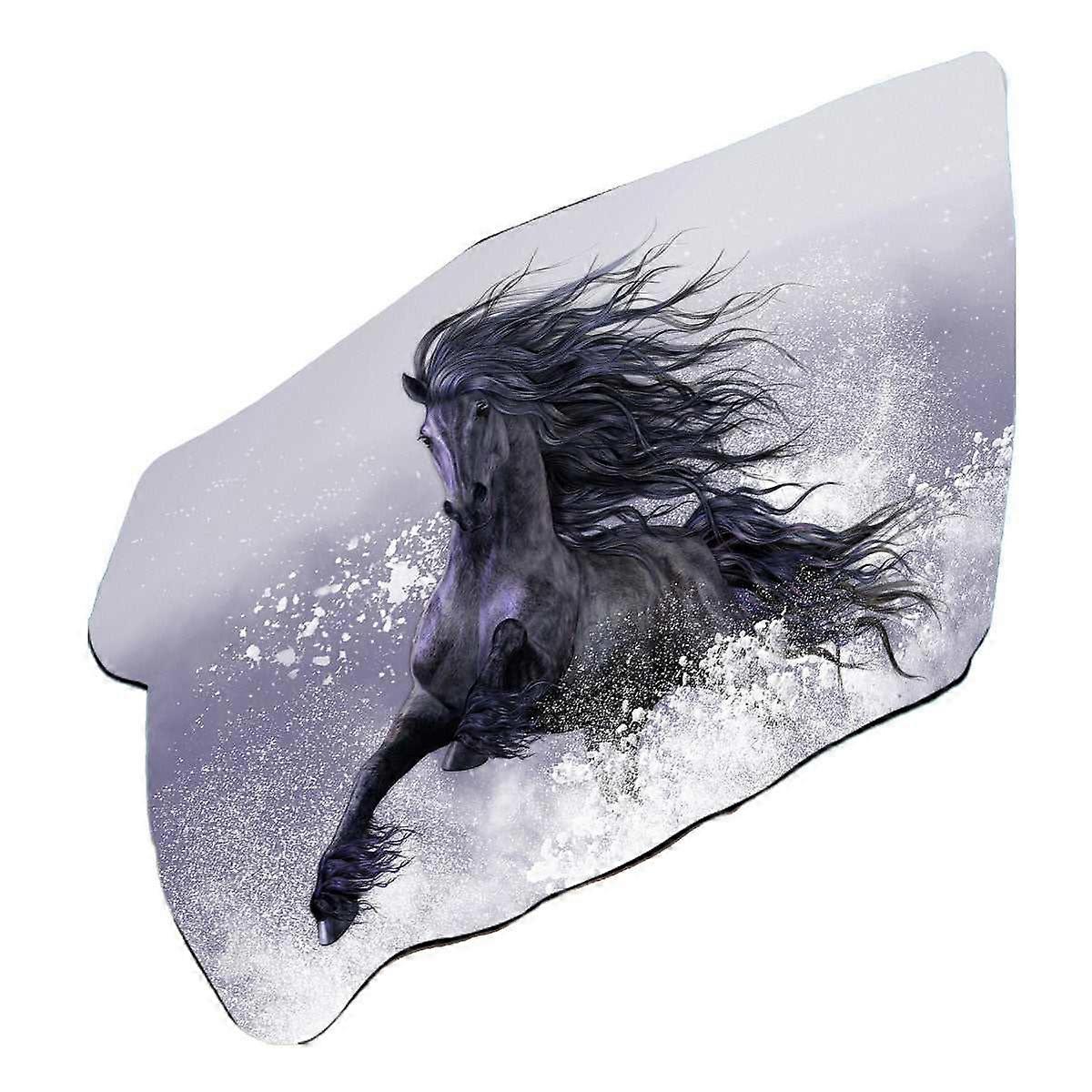 Winter Thunder Snow Running Wild Black Horse Microfiber Beach Towel