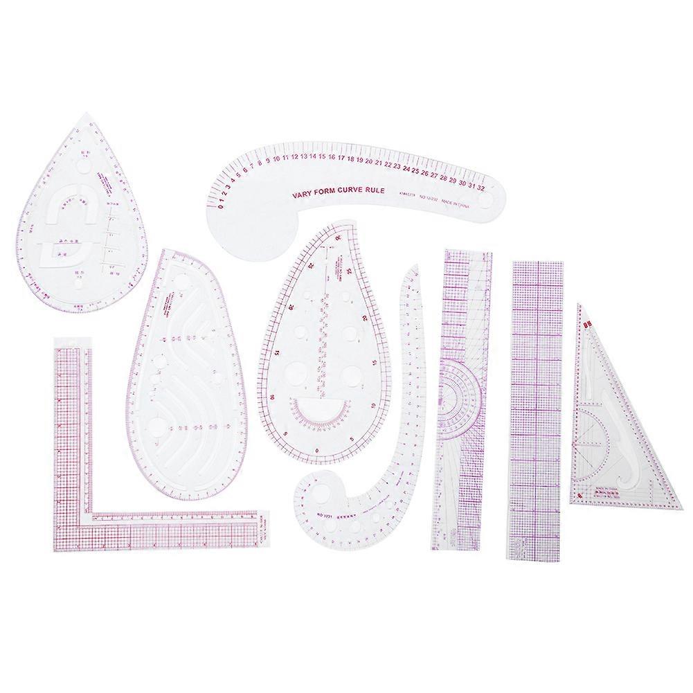 9Pcs/Set Sewing Ruler Set Multifunctional Curve Stick Tailor Measuring Accessories