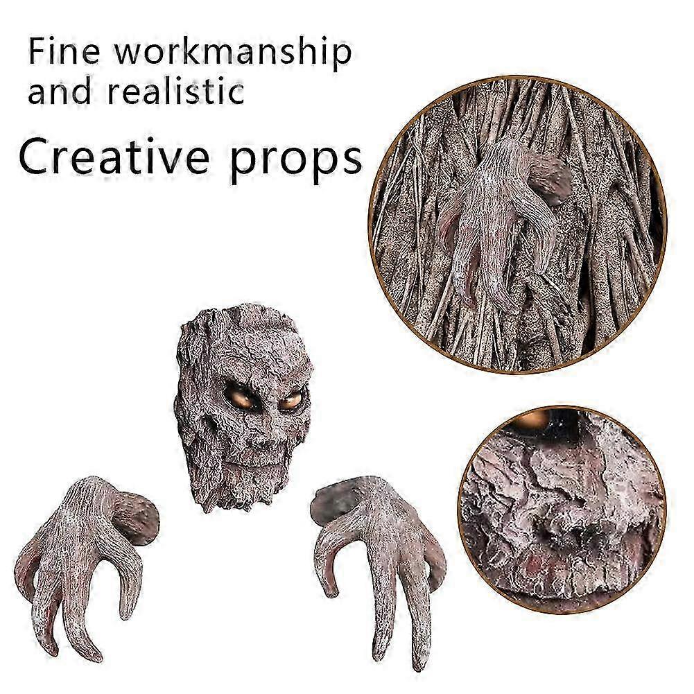 3pcs Set Bark Face Tree MonsterS Facial Features of Easter Creative Props