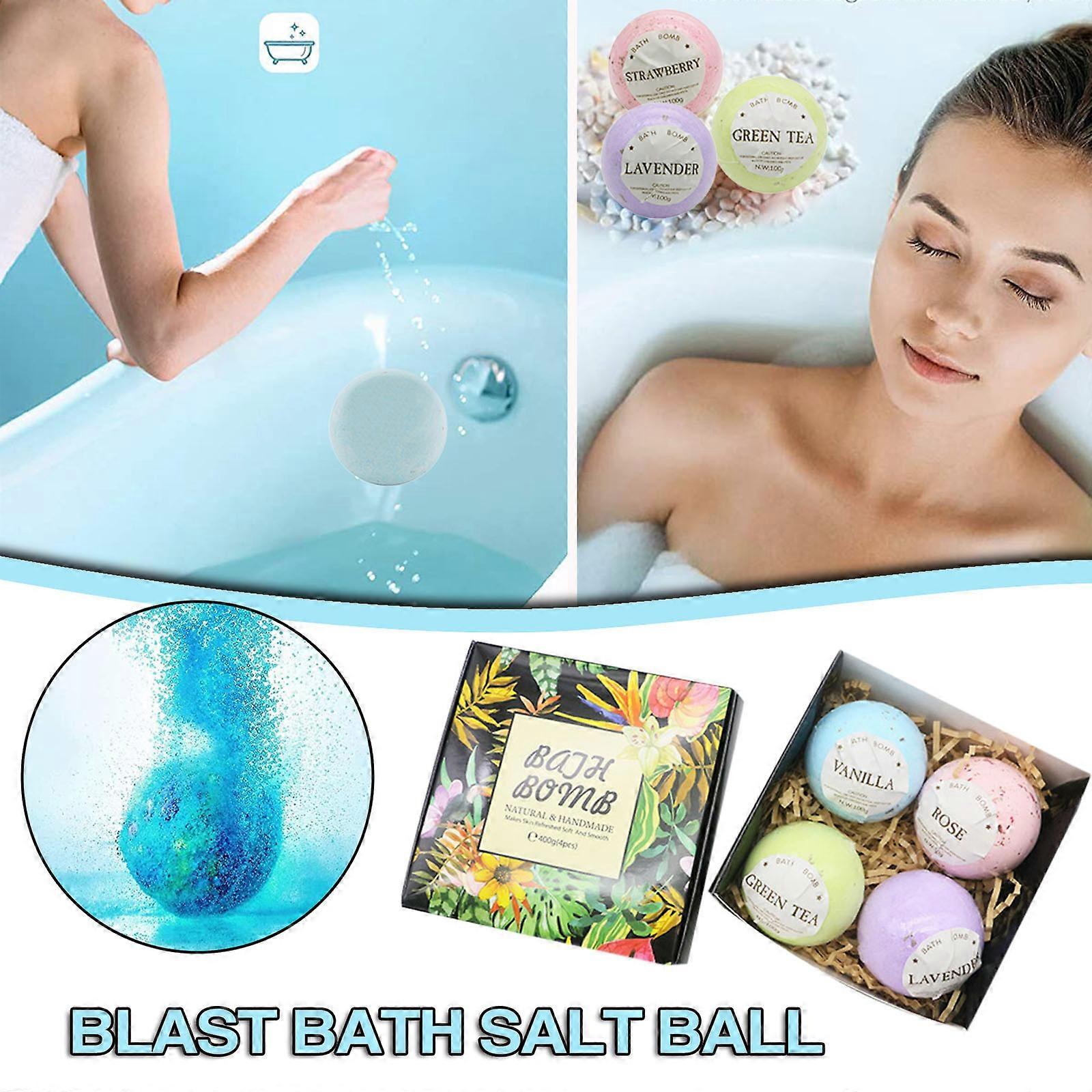4 Von Bath Bath Geschenkbox Getrocknete Blume Öl Bubbl