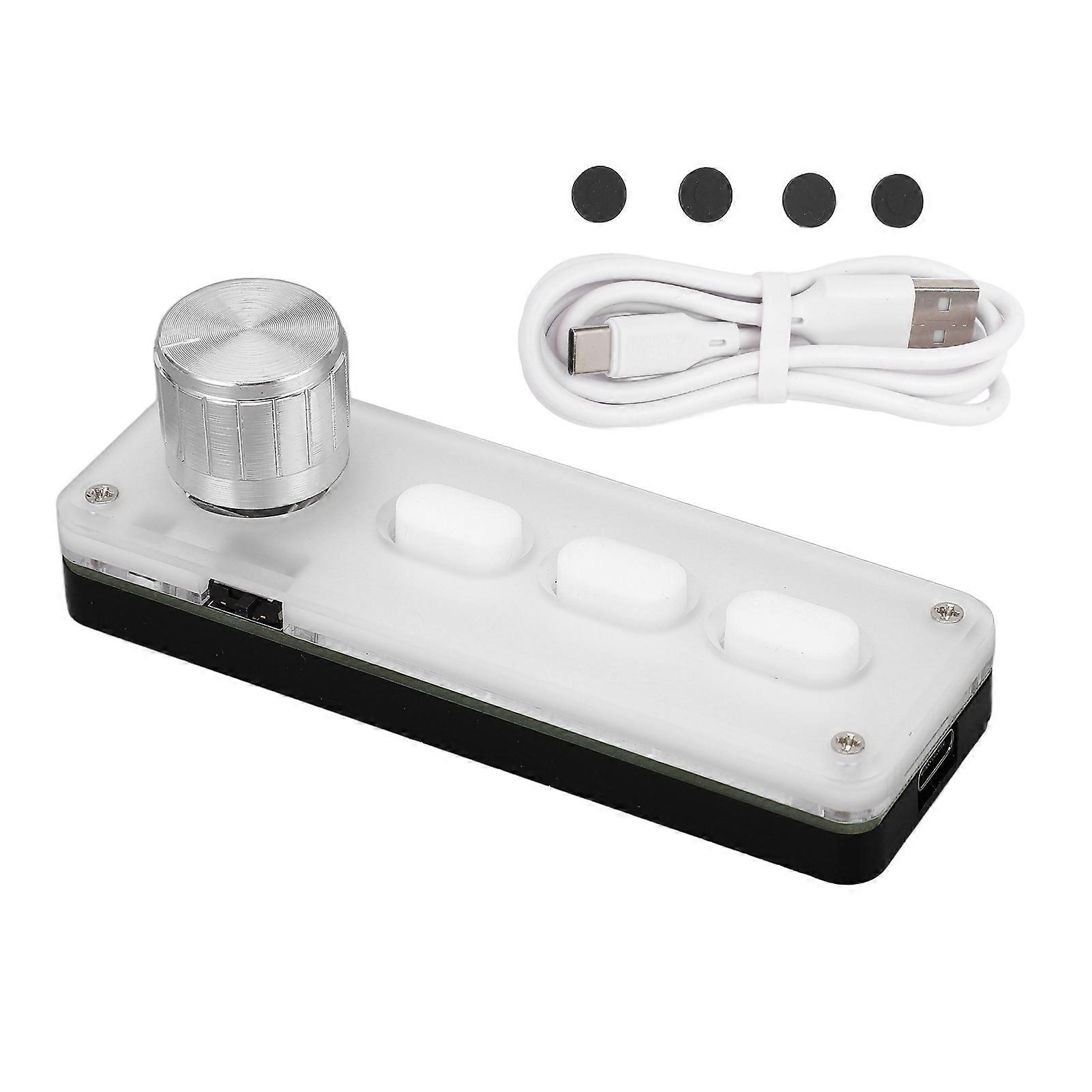 3 Key Keypad Bluetooth Wireless USB Wired Programmable DIY Keyboard Shortcut Key Setting Quiet White Keypad