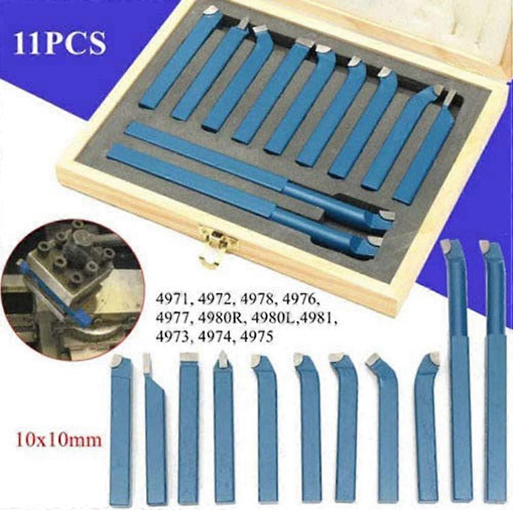 Nirvana 11pcs Carbide Tipped Lathe Lathe Tools Metal Cutting Tool Bits Set