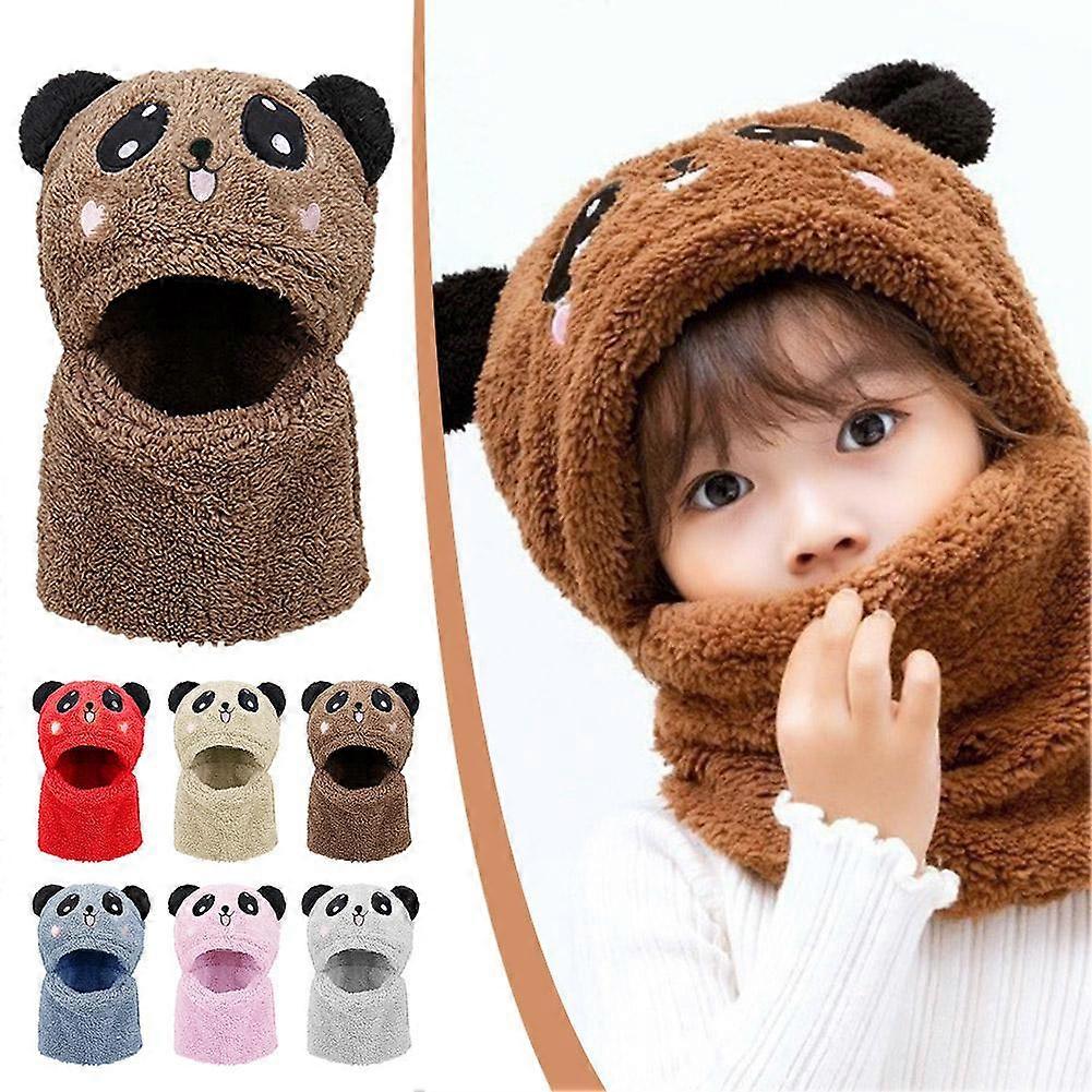Cute Childrens Cartoon Scarf Hat Two Piece Set