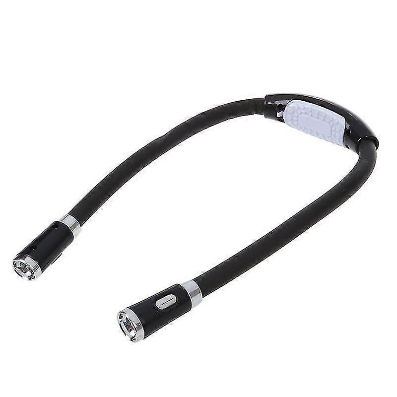 Lampe de lecture, Lumière de cou, Alimenté par batterie (1 pièce, noir)