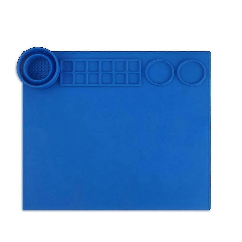 Silicone Craft Mat,non-stick Heat Resistant Silicone Painting Sheet With Folding Cup Paint Holder,s