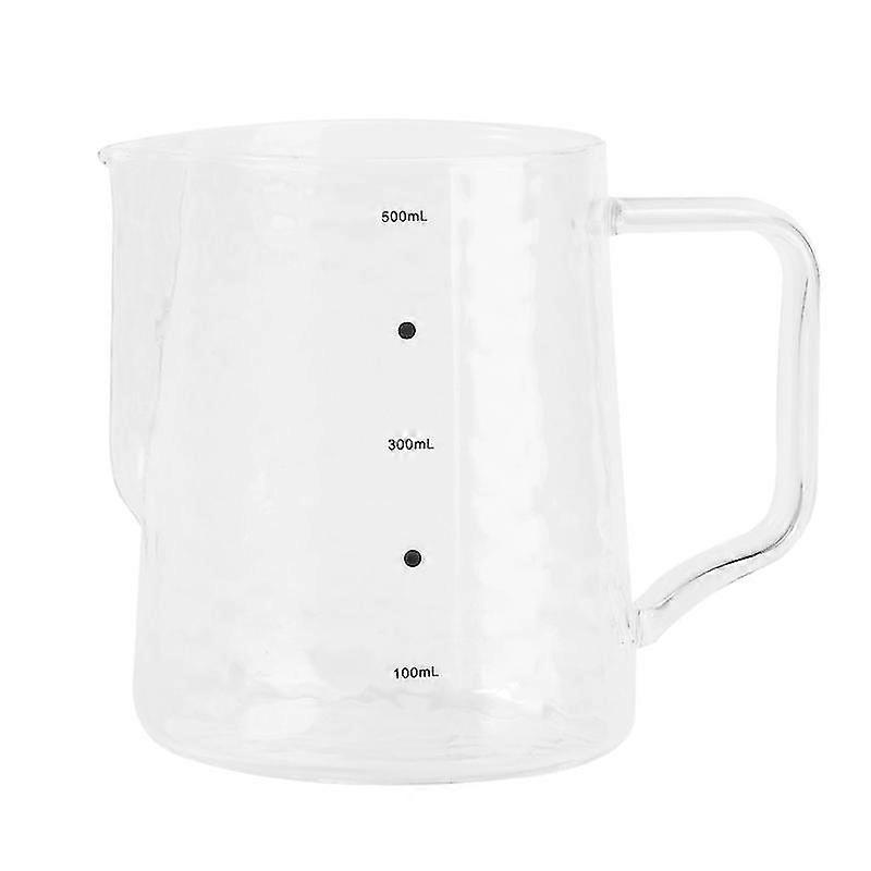 1pc 500ml Measuring Cup Glass Measurement Scales Cup Frothing Cup With Handle
