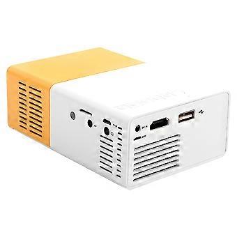 Mini Stilvolles Heimkino Tragbarer LED-Projektor Multimedia Player UK Stecker Weiß Gelb Nr.4032