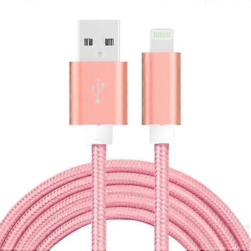 USB Cable with Lightning Connector for iPhone & iPad, 2.1A, 2m - Pink
