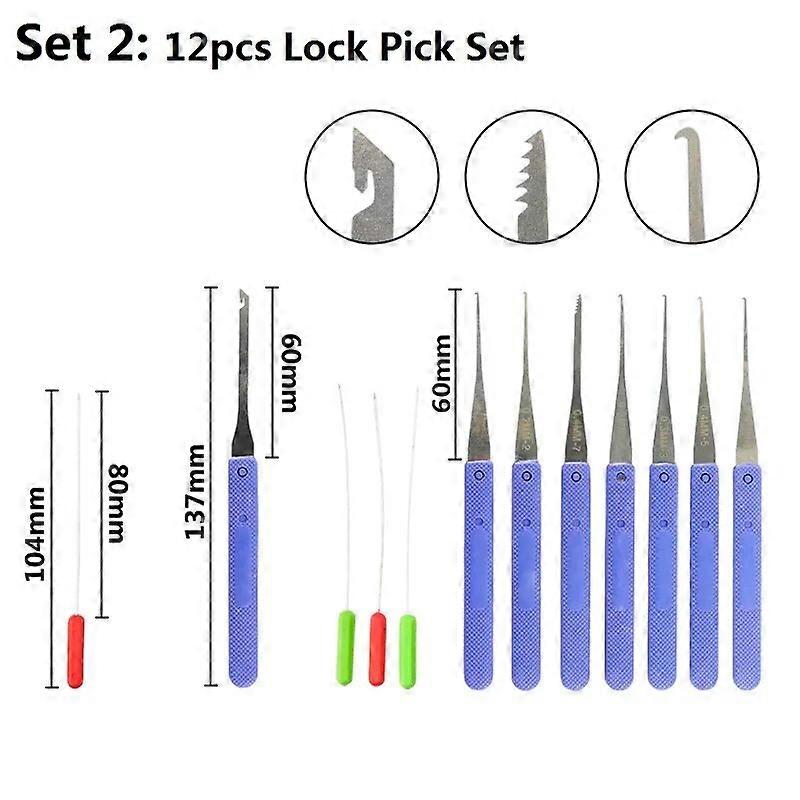 XCAN 12pcs Locksmith Hand Tools Supplies Lock Pick Set Visible Practice Padlock