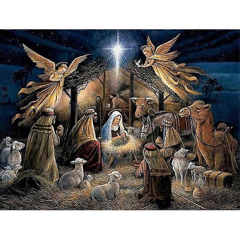 Timanttimaalaus Uskonto Jeesus Syntymä Timanttikirjonta Koko joukko Timantti mosaiikki Strassi koristeet