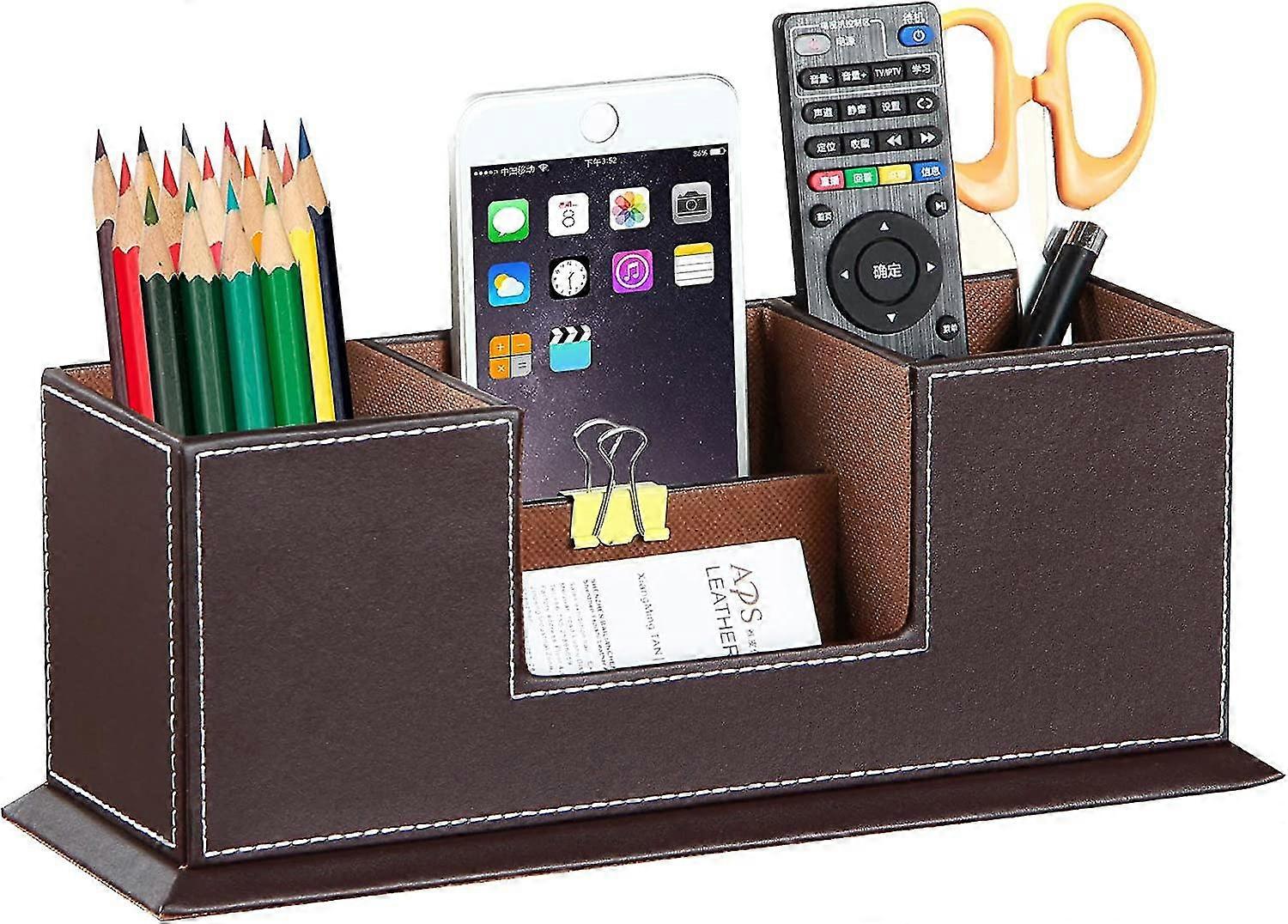 الجلود لطيف القلم المنظم، حامل قلم رصاص، كأس القلم / الوقوف / صينية / حاوية / العلبة، مكتب المنظم